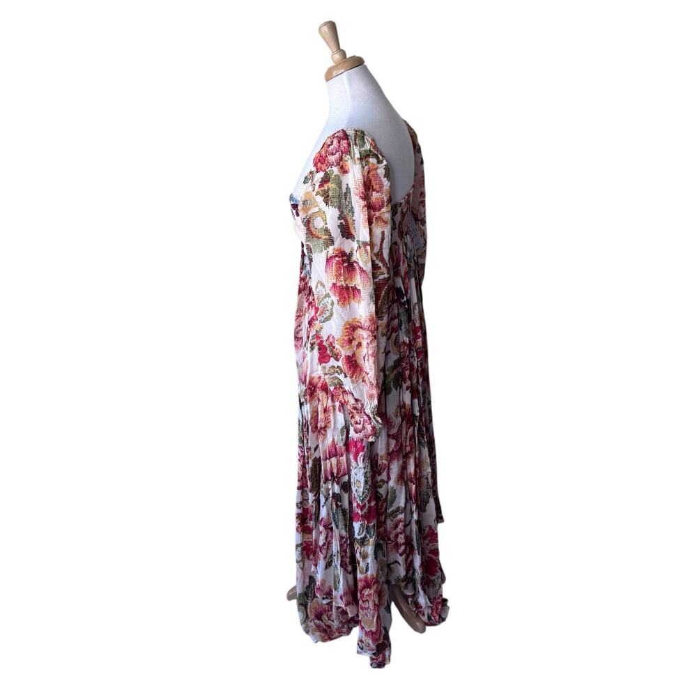 FREE PEOPLE Timeless Tapestry Maxi Dress Handkerchief Hem Boho Large NWT - Picture 6 of 13